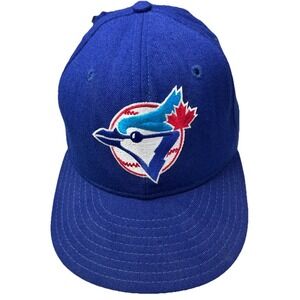 VINTAGE 90's Wool NEW ERA TORONTO BLUE JAYS 5950 DIAMOND Blue 7 4d